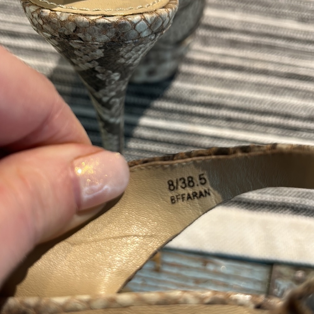 Brian Atwood Faran Python Snakeskin Pattern Platf… - image 6